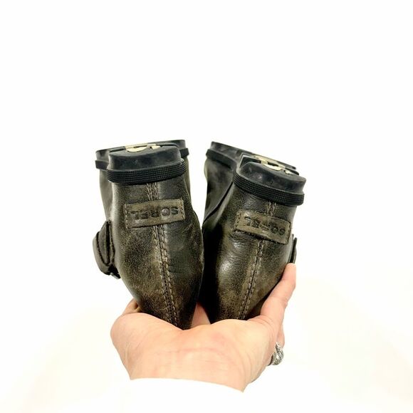 Sorel Joan of Arc Wedge ll Buckled Leather Boot 9.5 - Picture 8 of 10